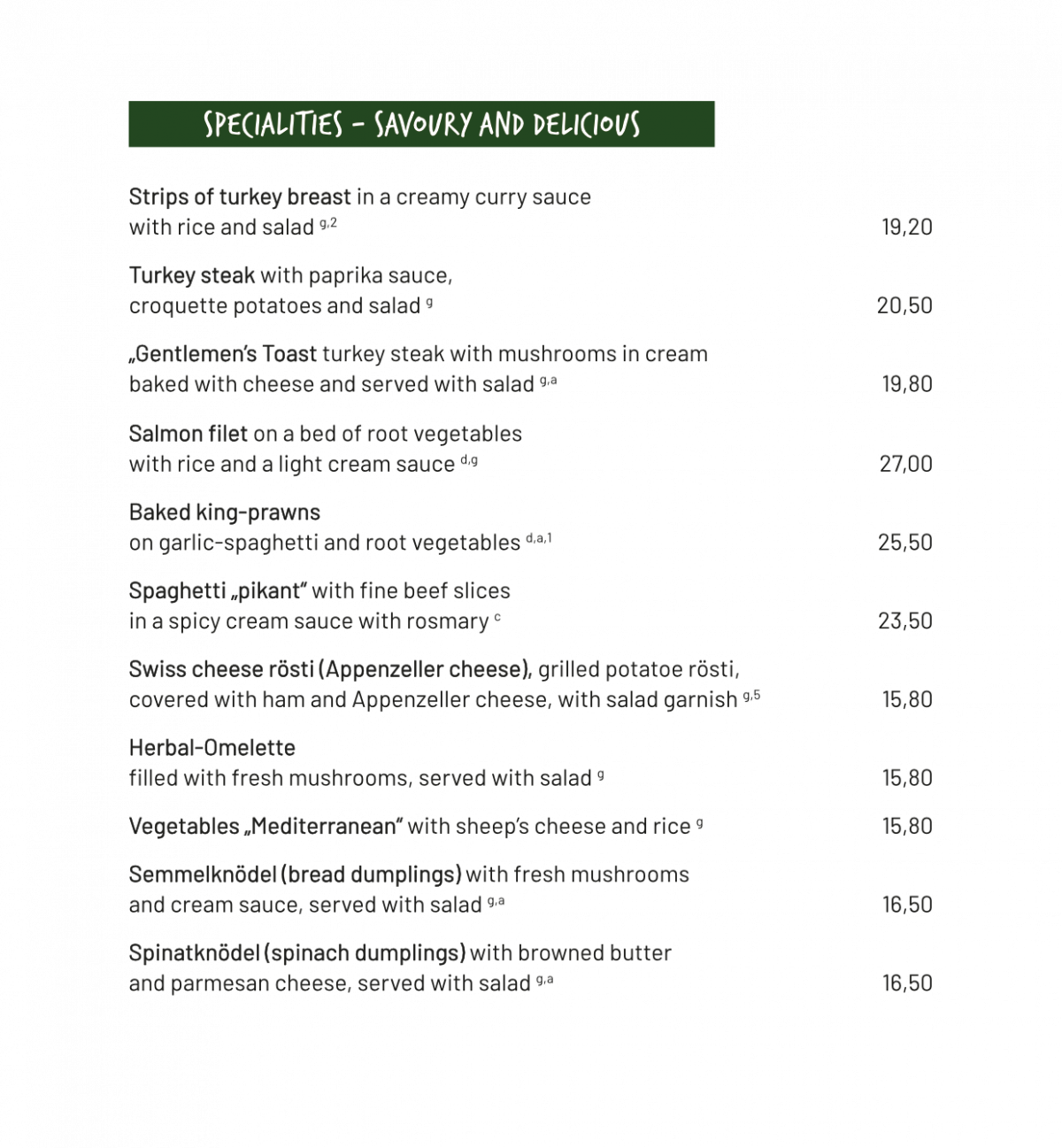 Speisekarte englisch web 3